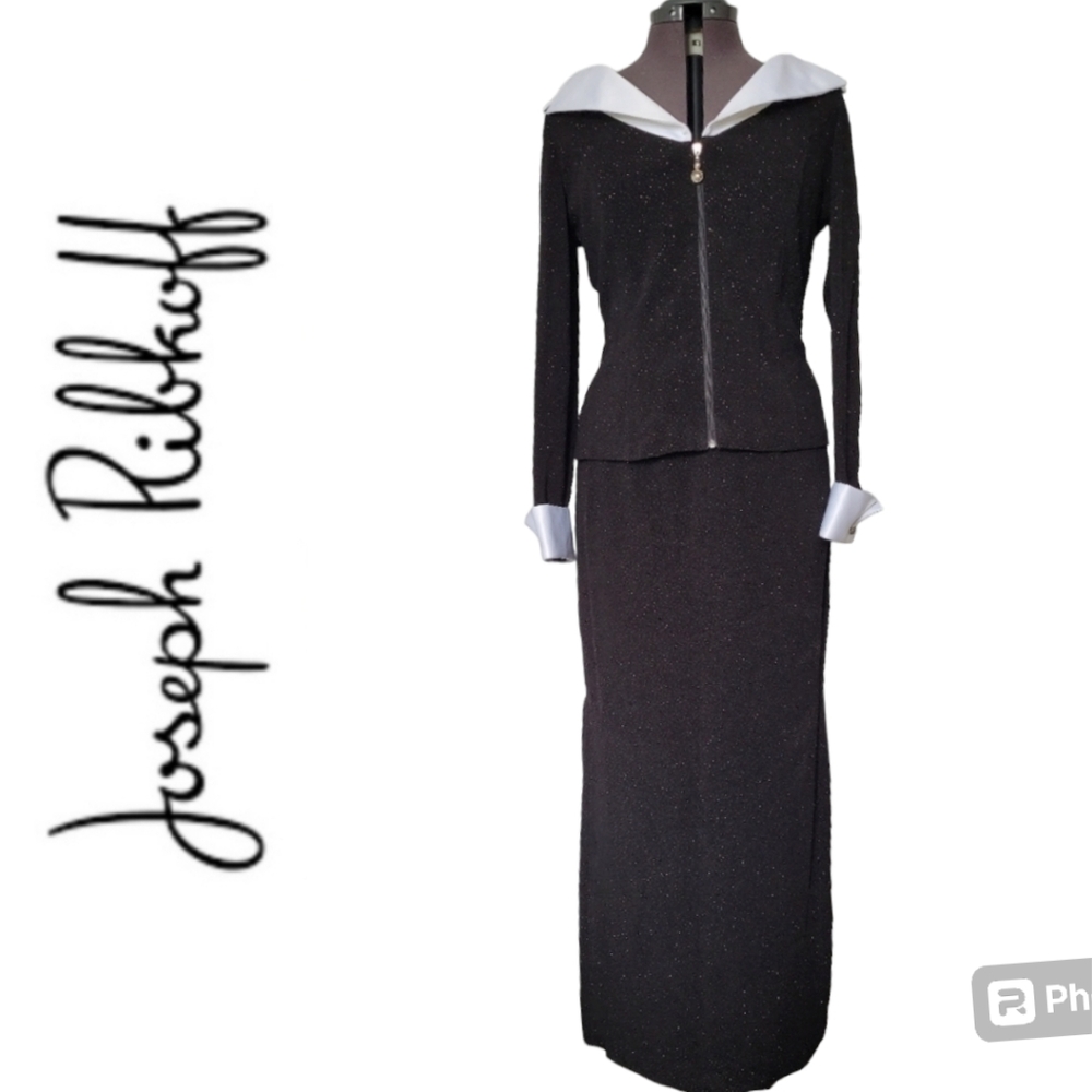 Joseph Ribkoff Black and White Maxi Dress